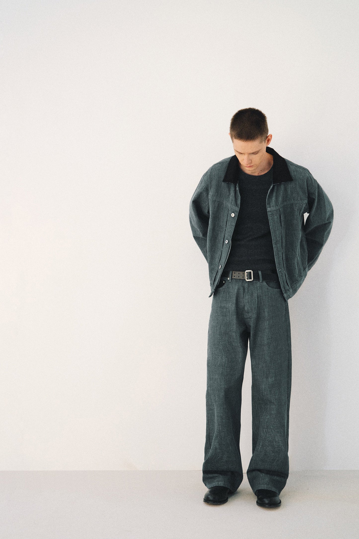 Genuine Leather Pocket Jeans