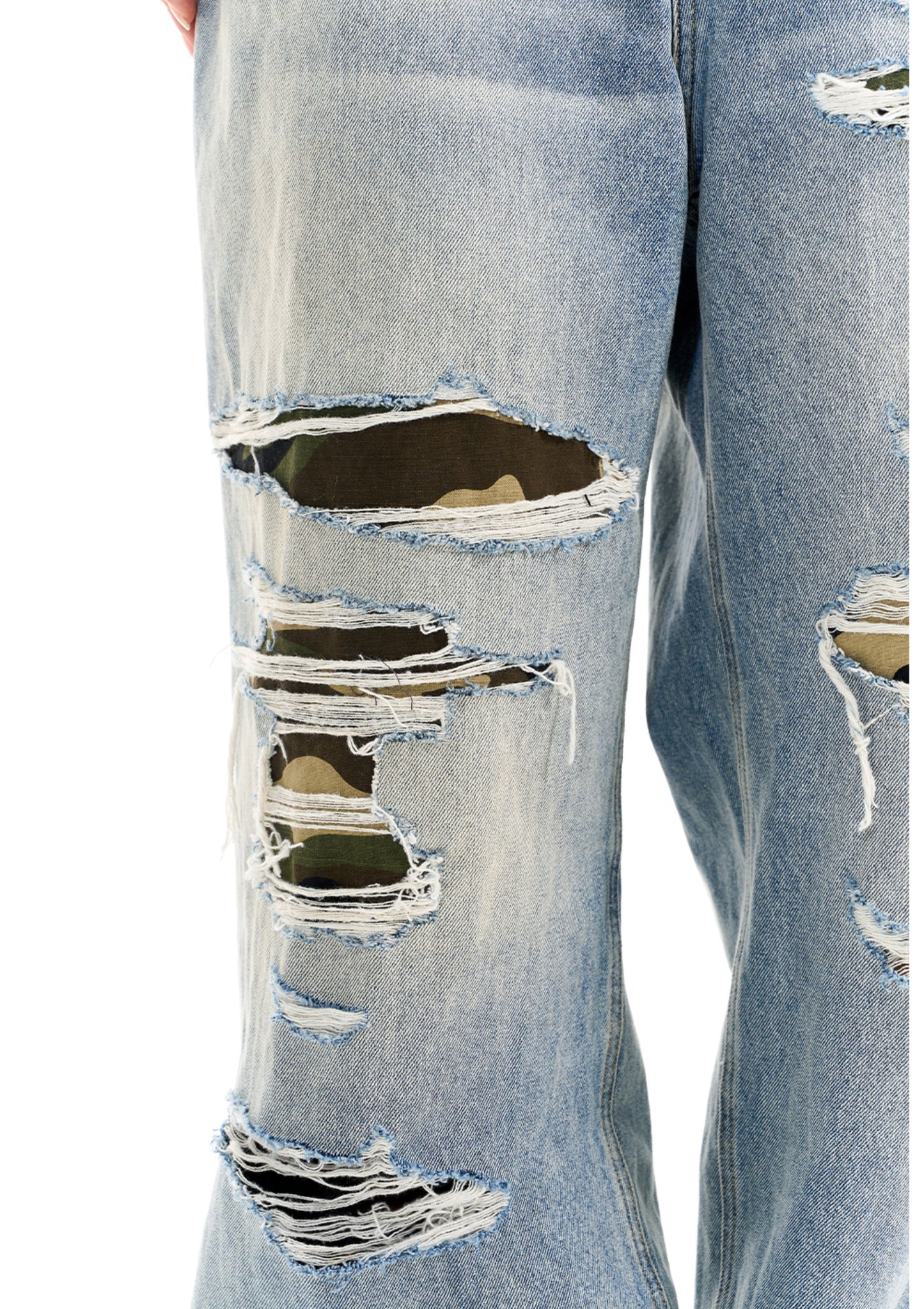 Lip D Camouflage Patch Jeans