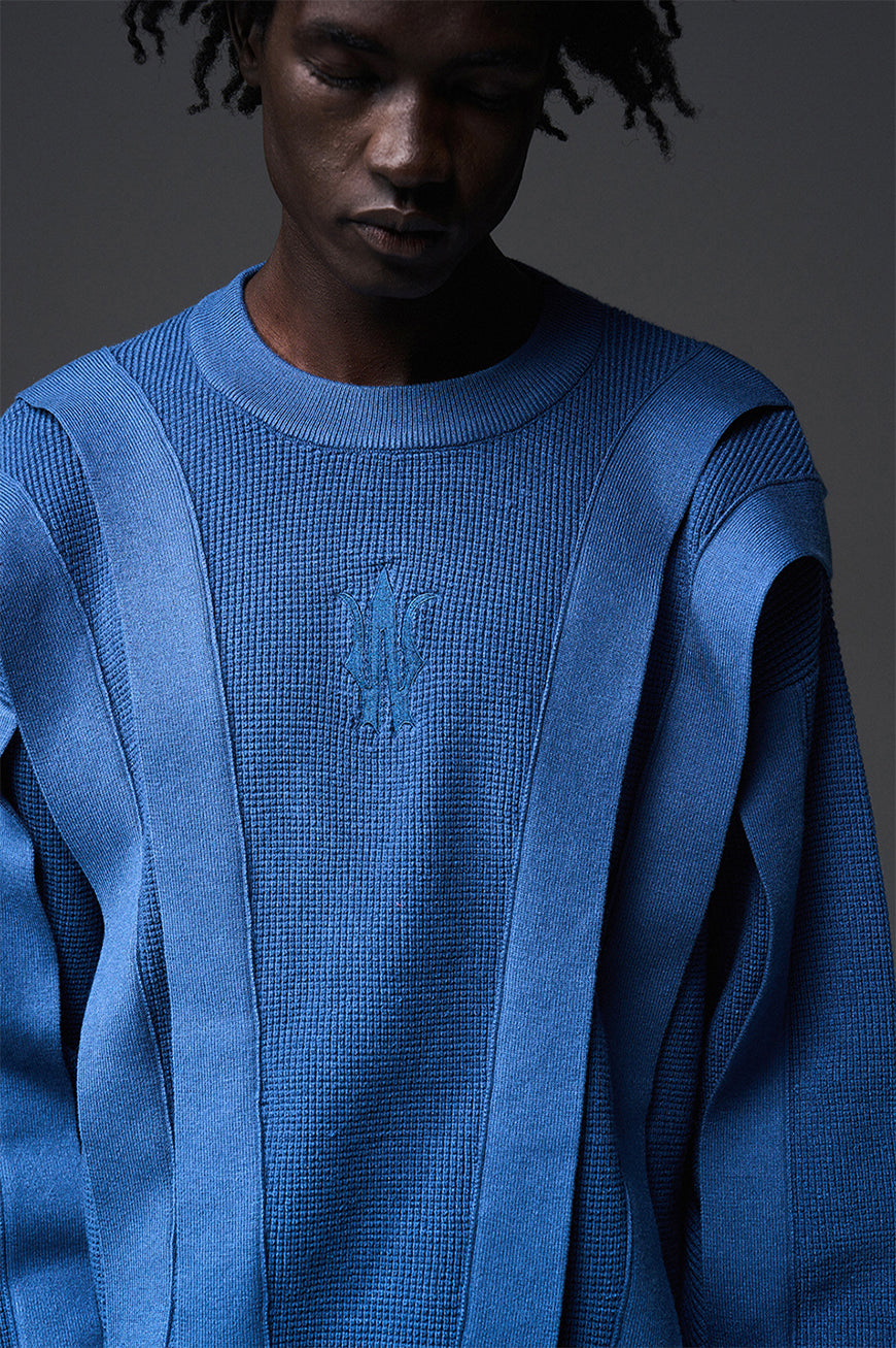 Multi-textured Round Neck Sweater