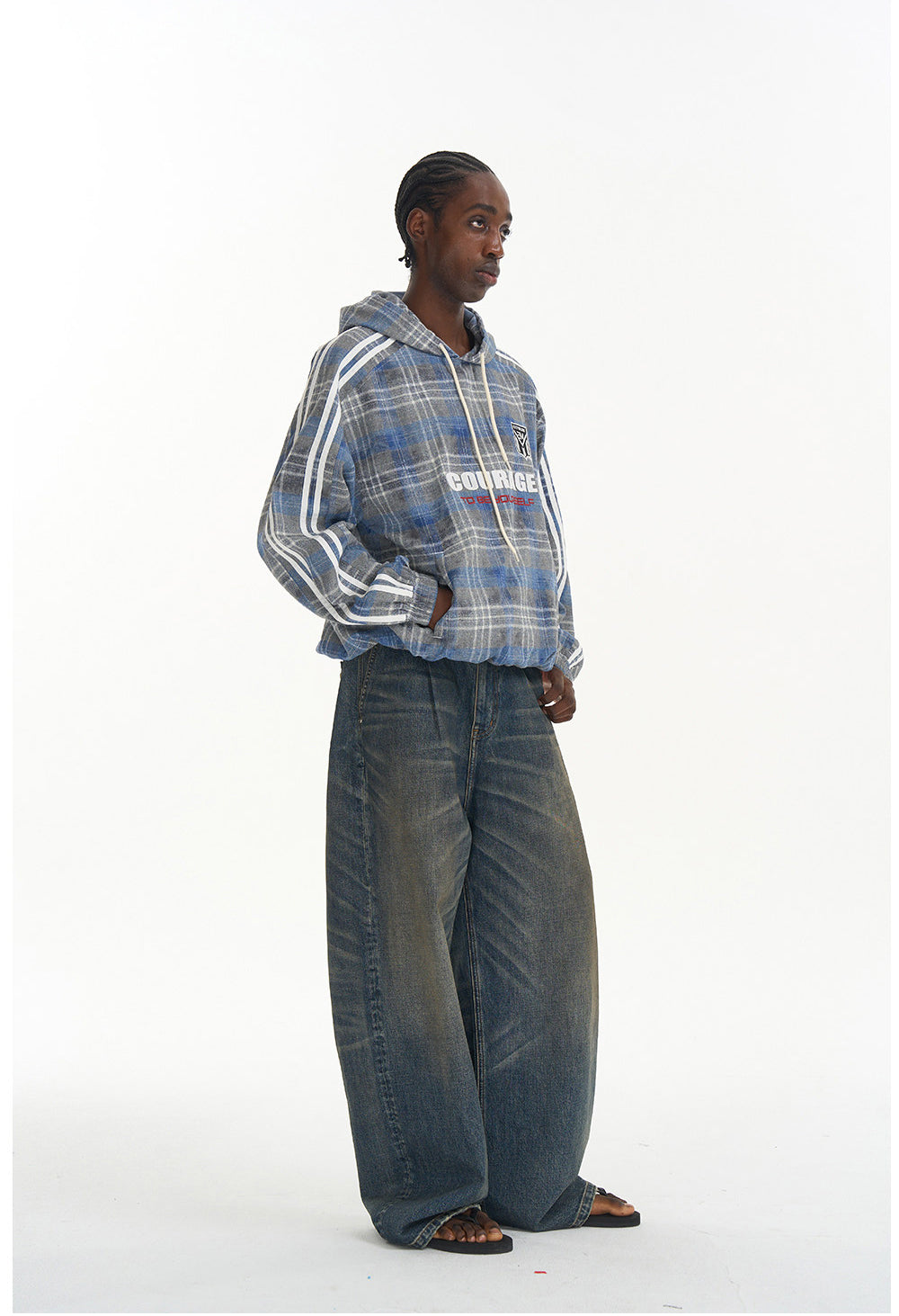 Checkered Pullover Sweatshirt