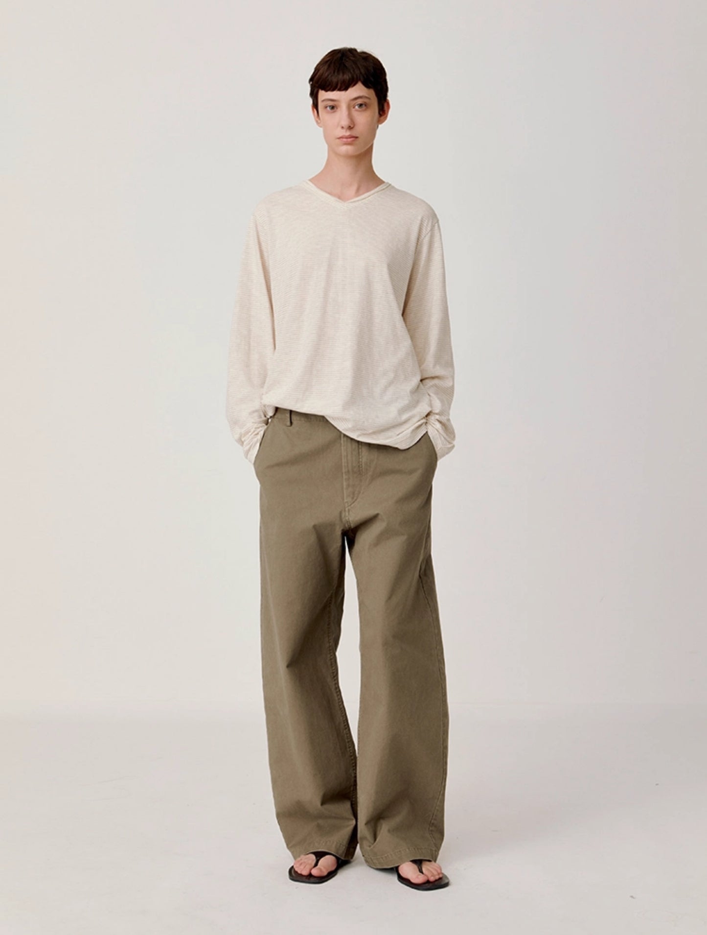 Wash Straight Casual Pants