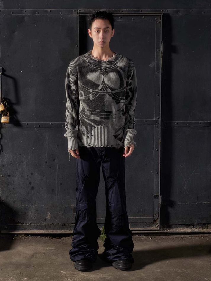 Raw Edge Sweater with Logo main image 1