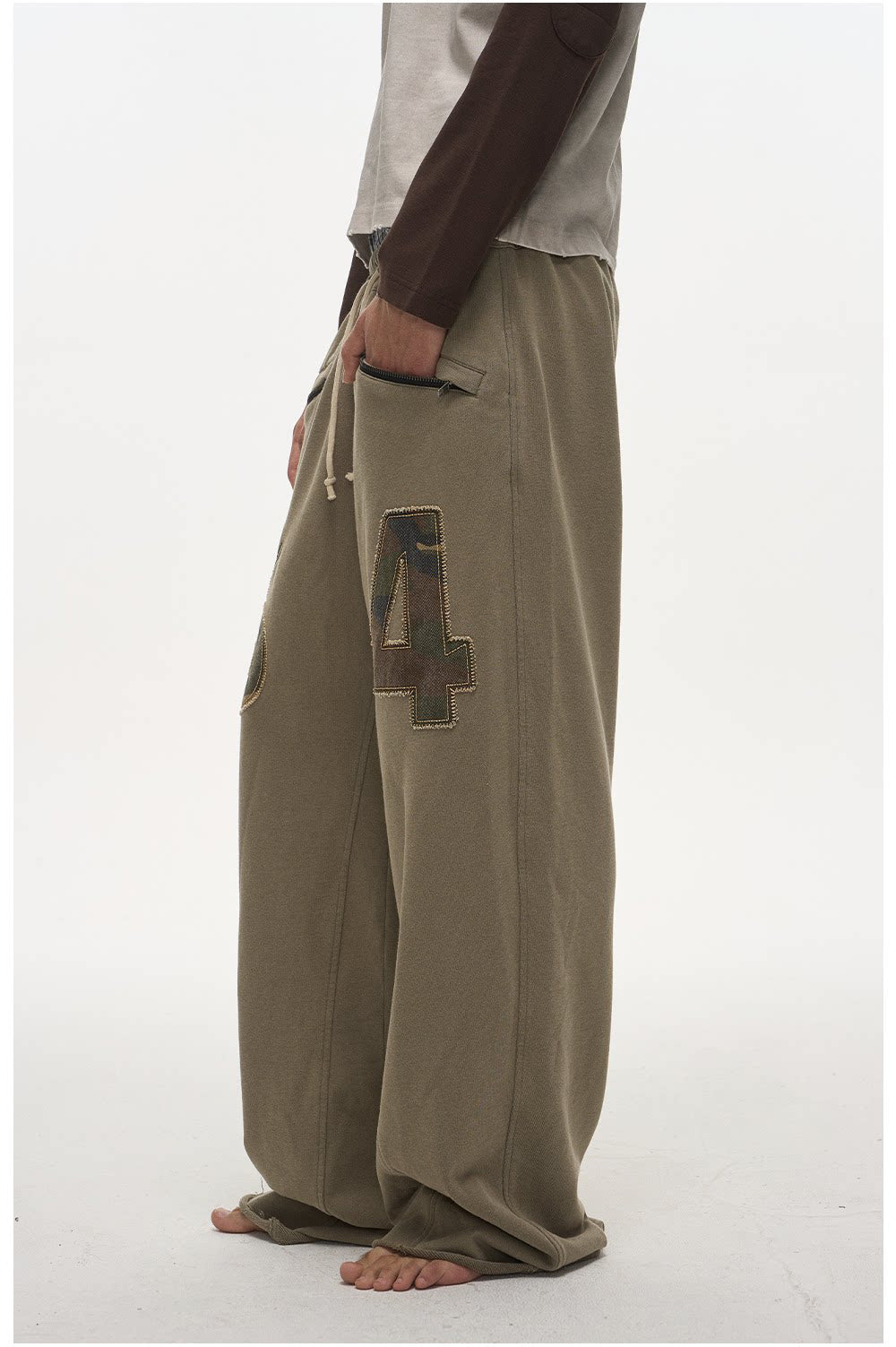 Wash-Distressed Digital Appliqué Sweatpants
