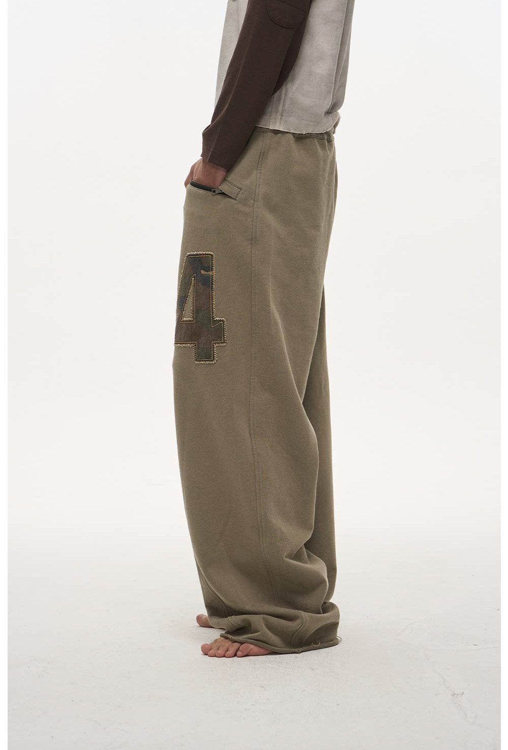 Wash-Distressed Digital Appliqué Sweatpants