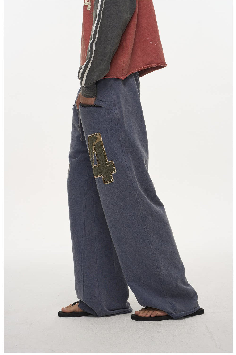 Wash-Distressed Digital Appliqué Sweatpants