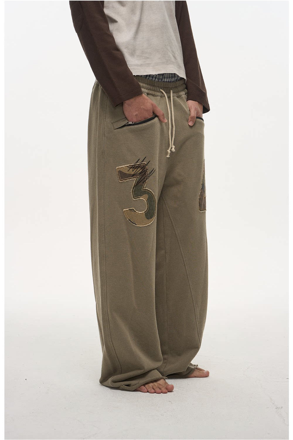 Wash-Distressed Digital Appliqué Sweatpants