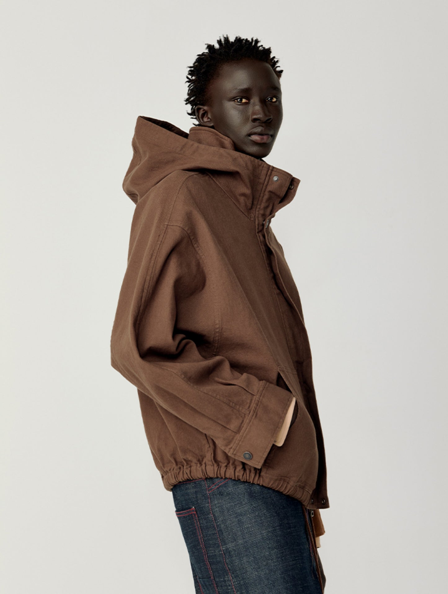 Stand Collar Hooded Jacket