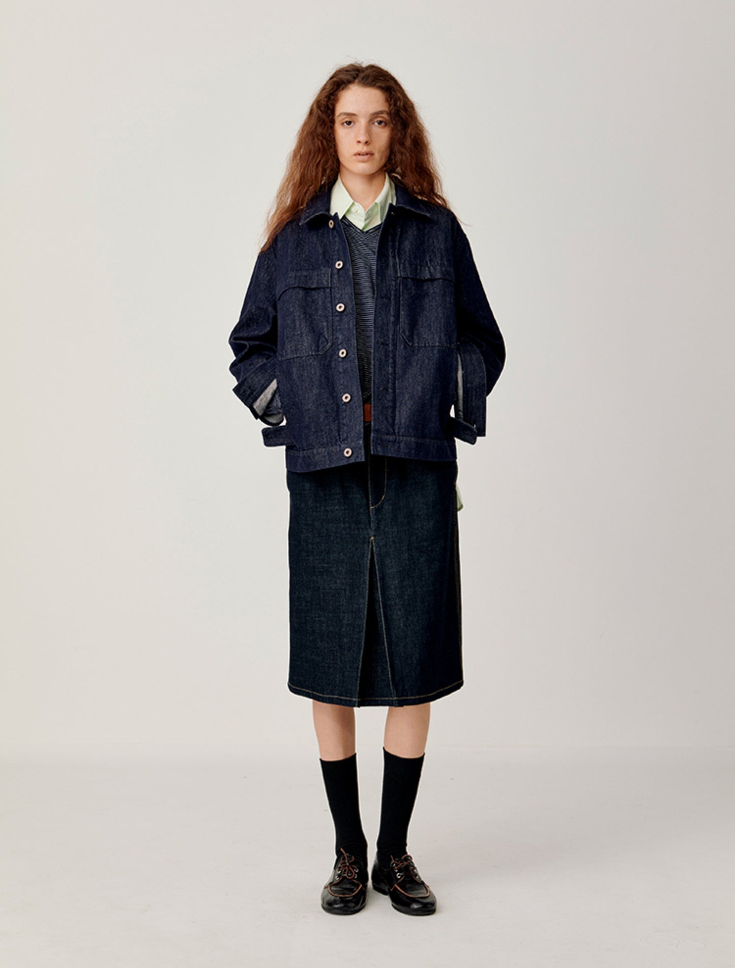 Double patch pocket denim jacket