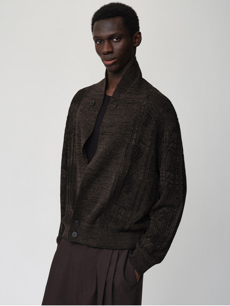 Openwork Knit Loose Cardigan