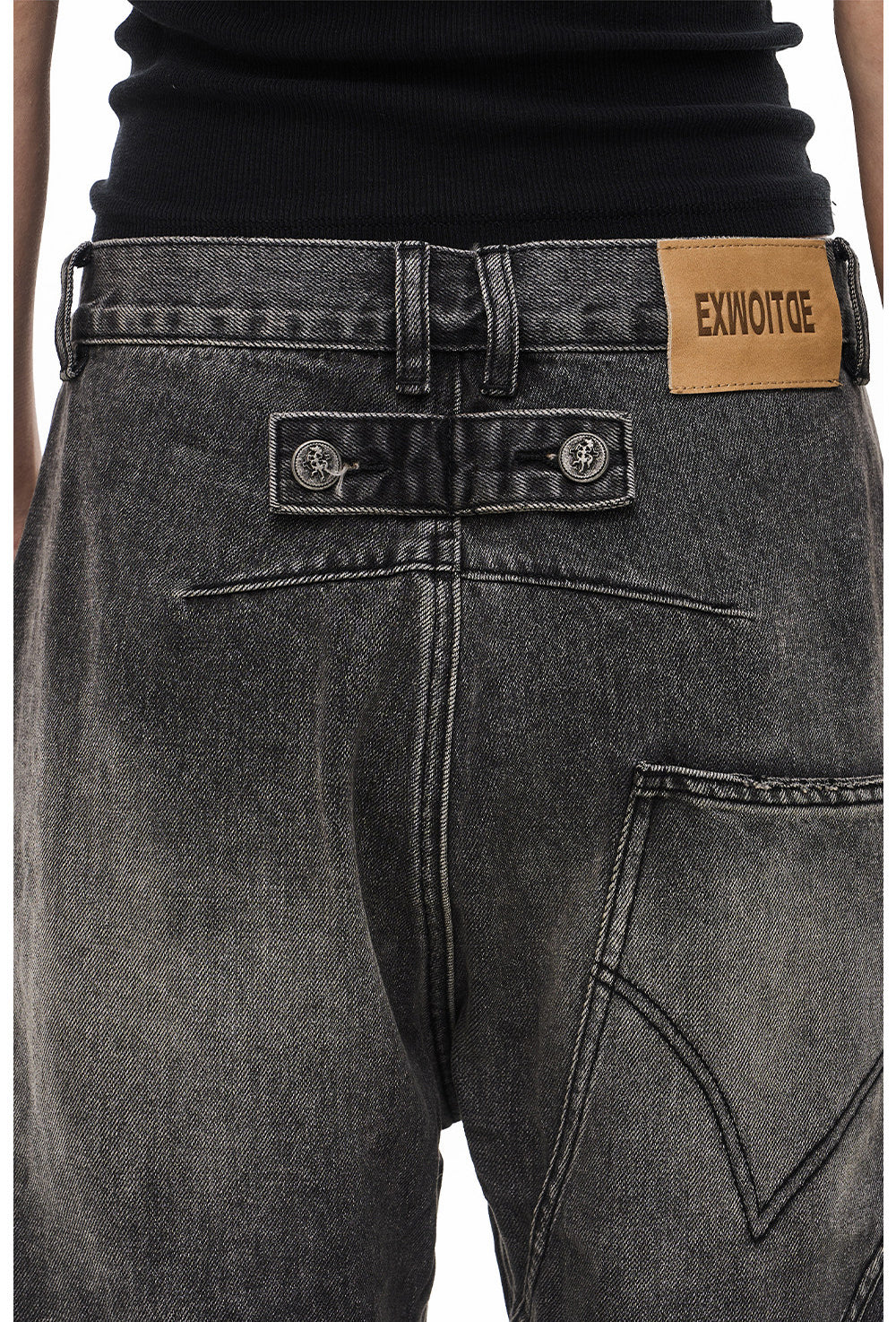 Vintage Washed Smoke Black Jeans