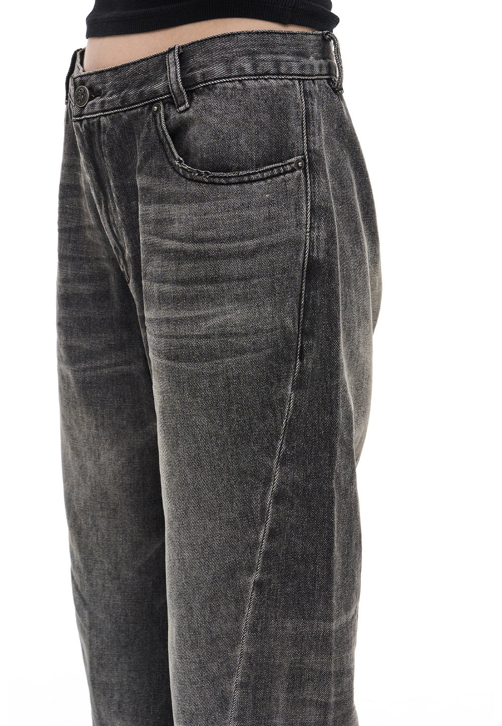 Vintage Washed Smoke Black Jeans