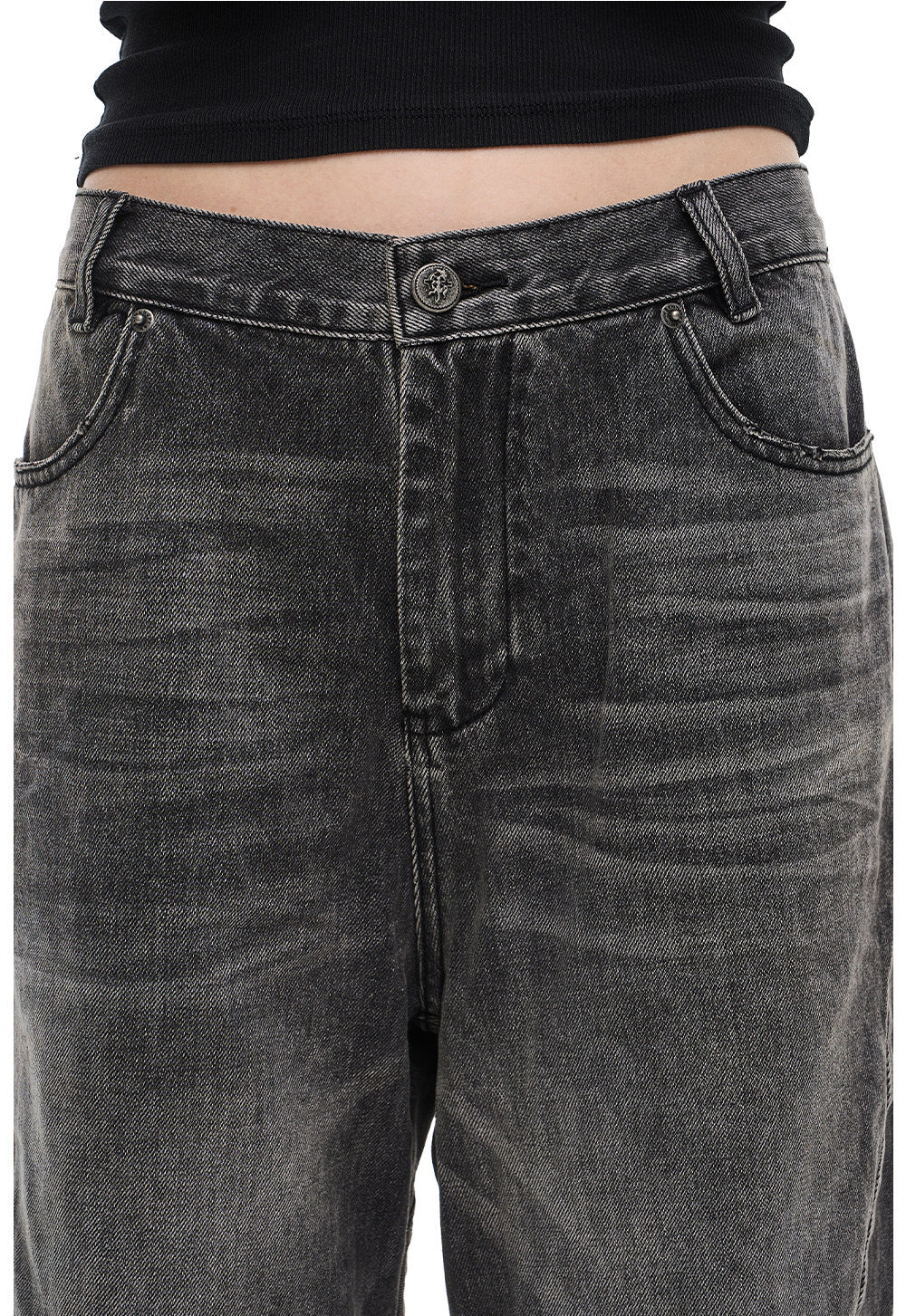 Vintage Washed Smoke Black Jeans