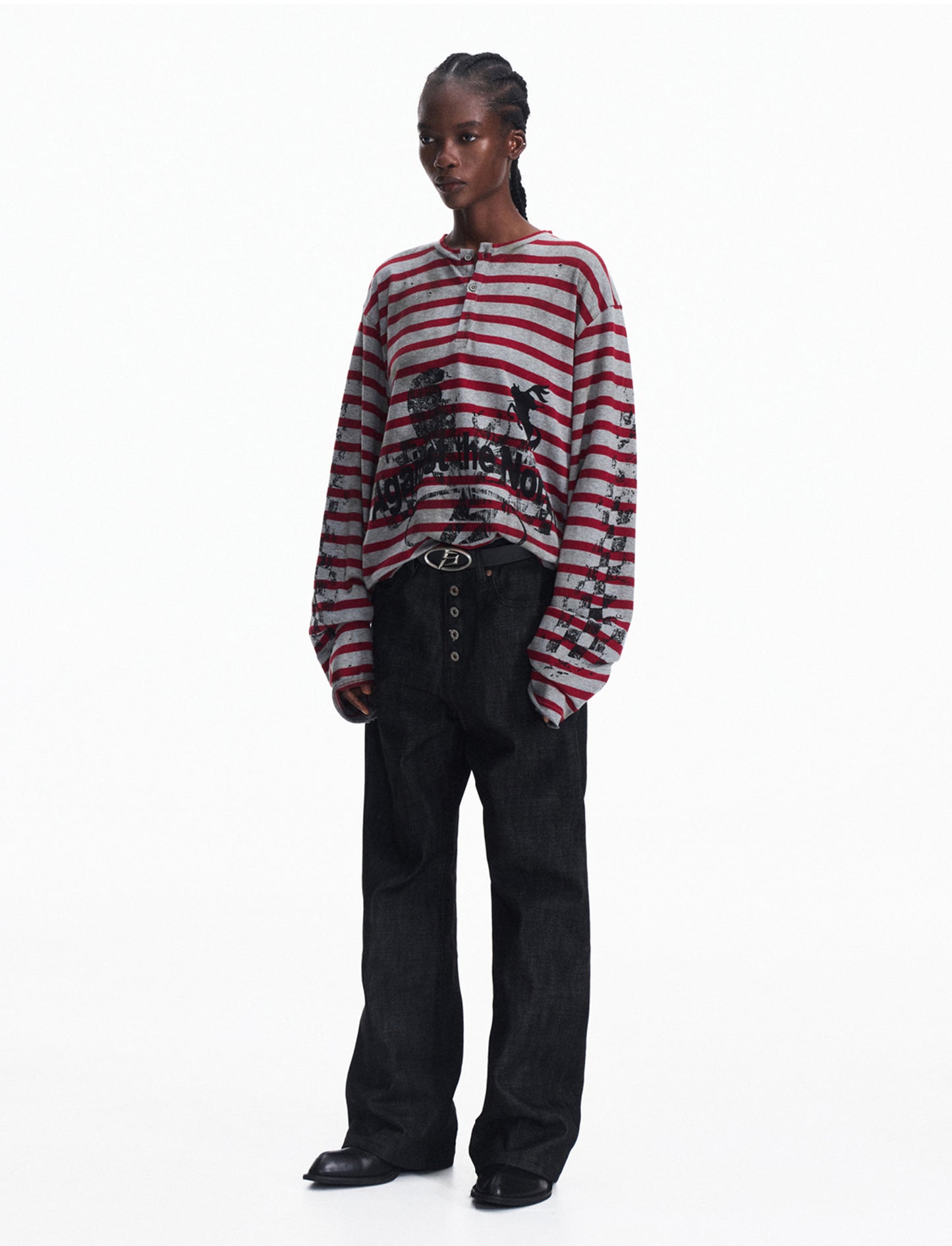 5-Button Raw Denim Pants