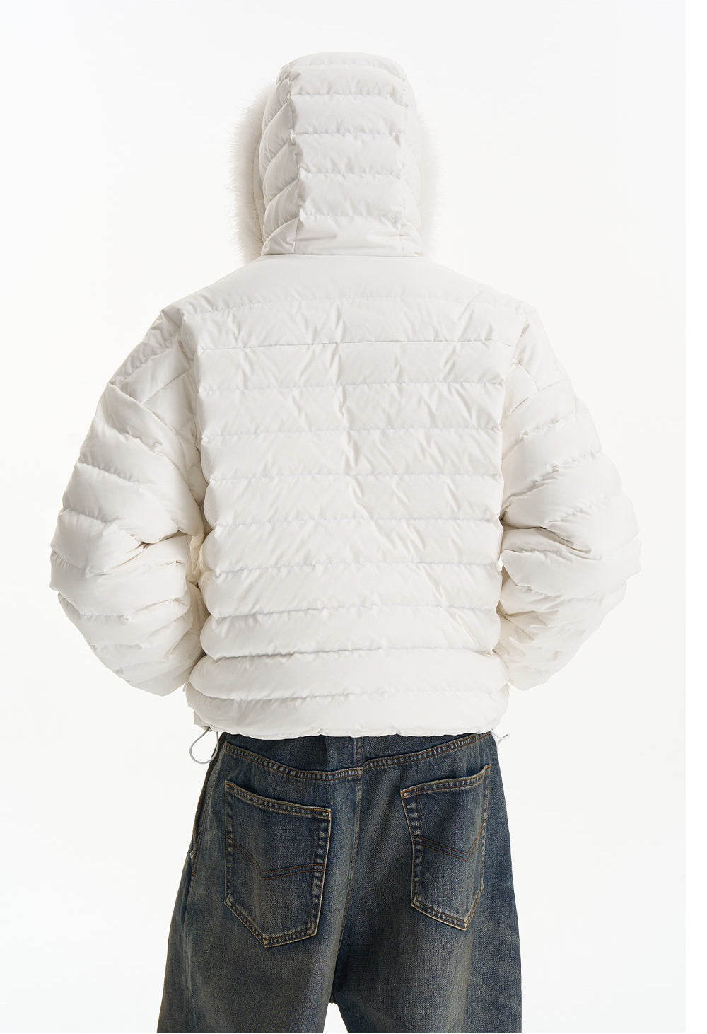 Detachable fur collar down jacket