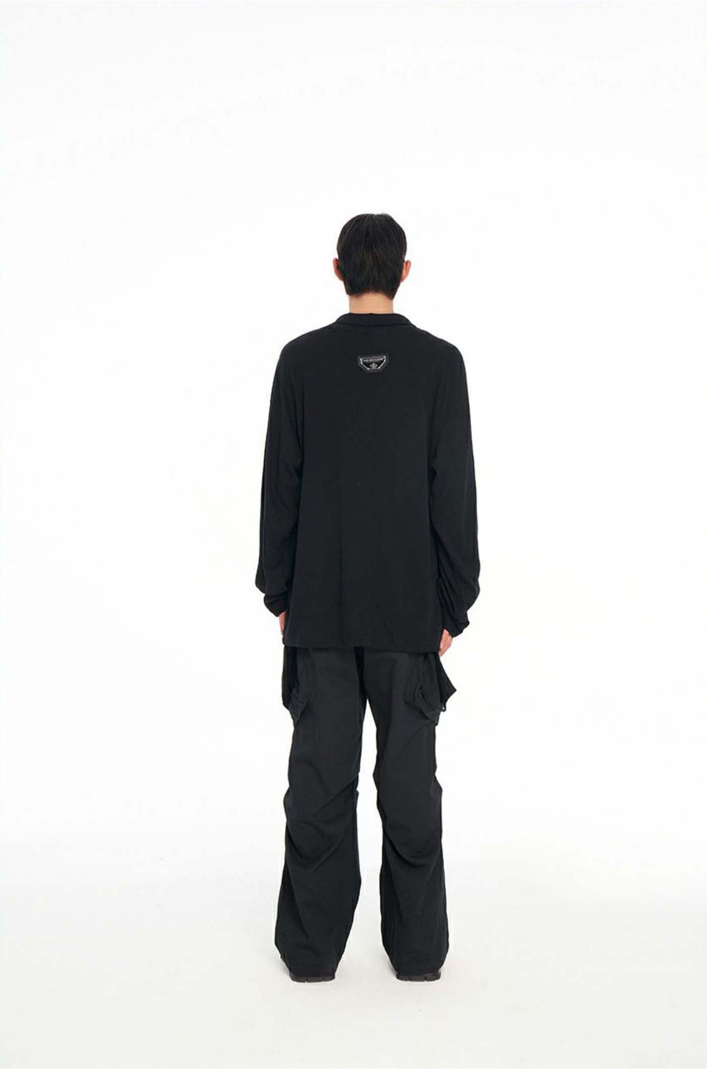 Turtleneck Zipper Long Sleeve T-Shirt