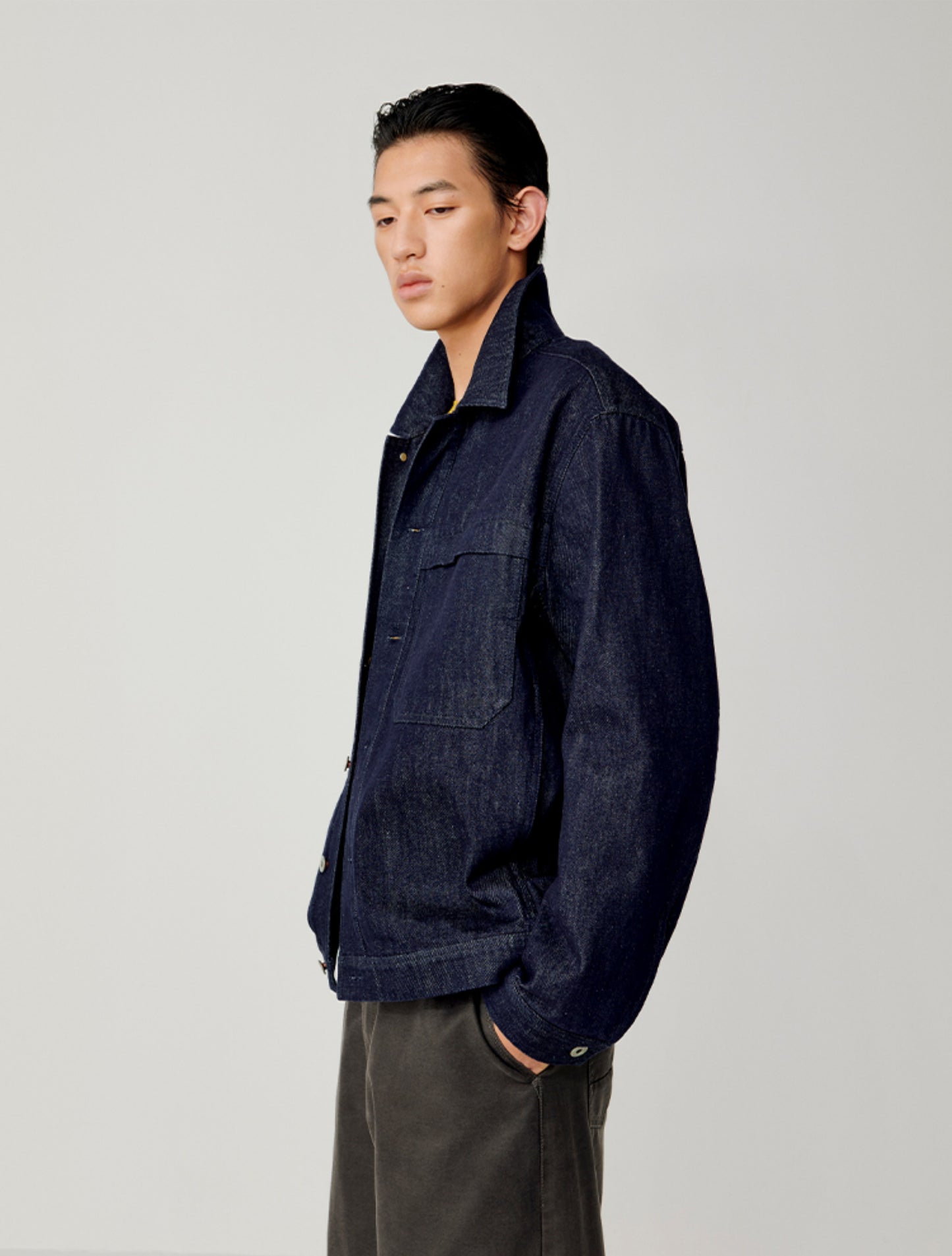 Double patch pocket denim jacket