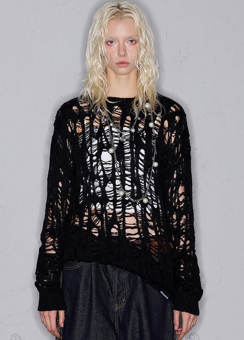 Hollow Classic Round Neck Sweater