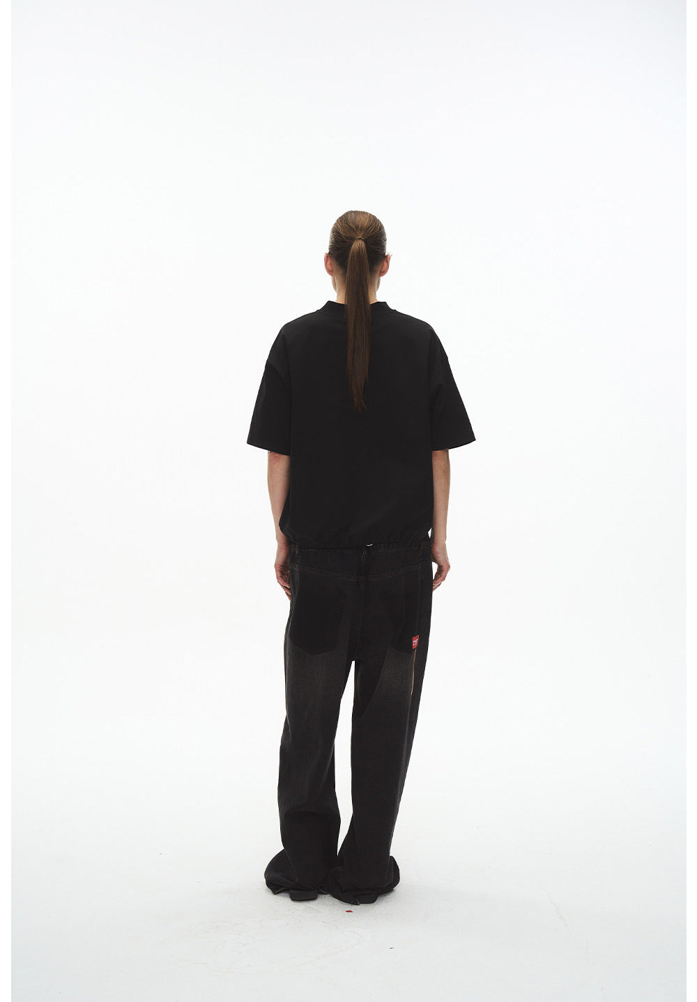 Drawstring V-neck T-shirt