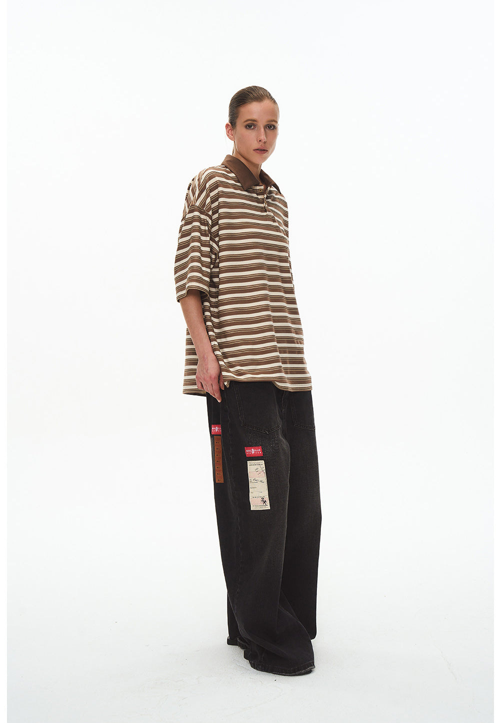 Unisex Striped Embroidered Polo Shirt