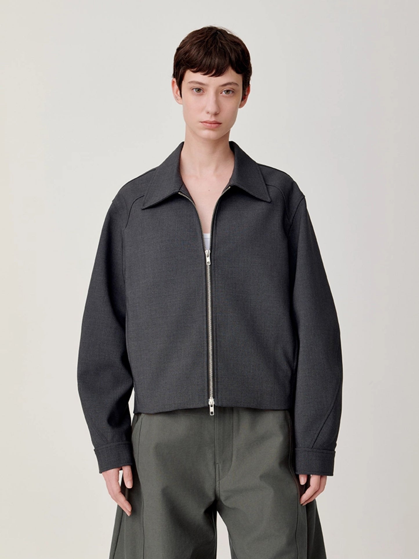 Scythe Sleeve Zipper Jacket