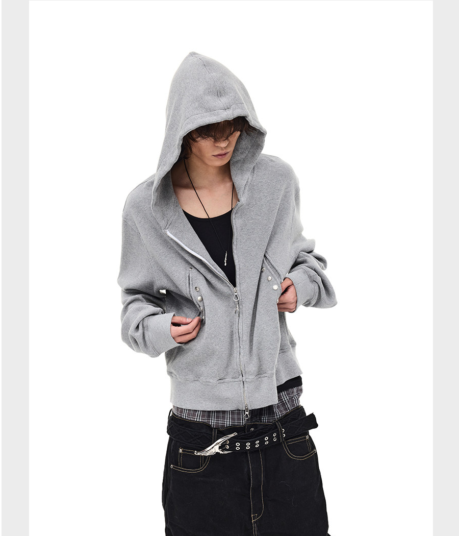 Custom Rivet Zipper Sweatshirt