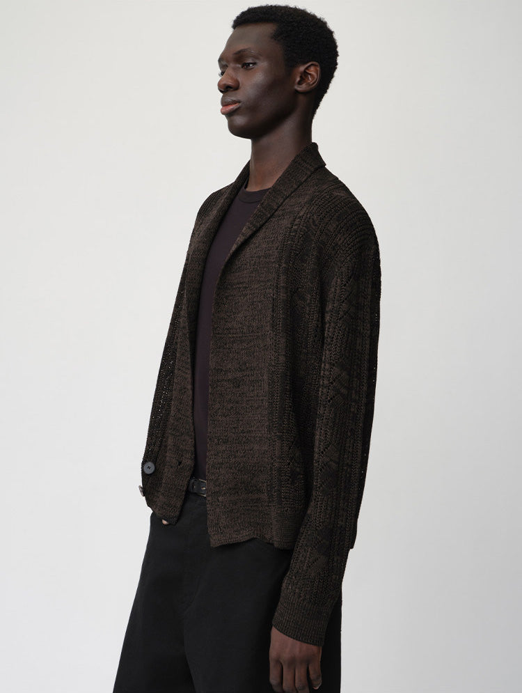 Openwork Knit Loose Cardigan