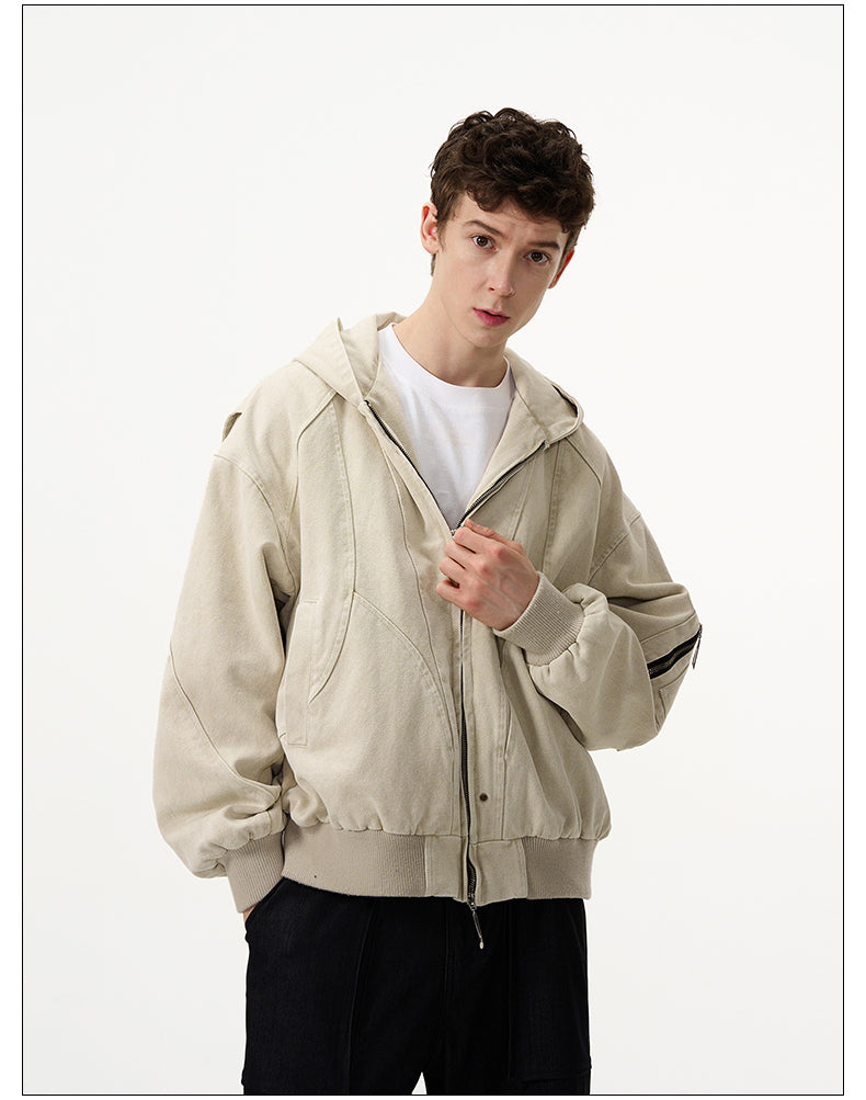 American casual thick hooded jacket