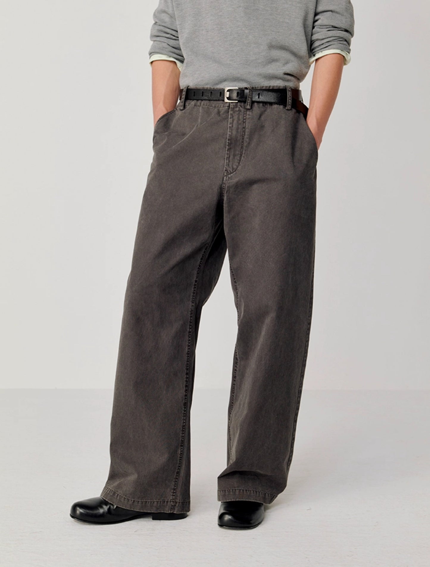 Wash Straight Casual Pants
