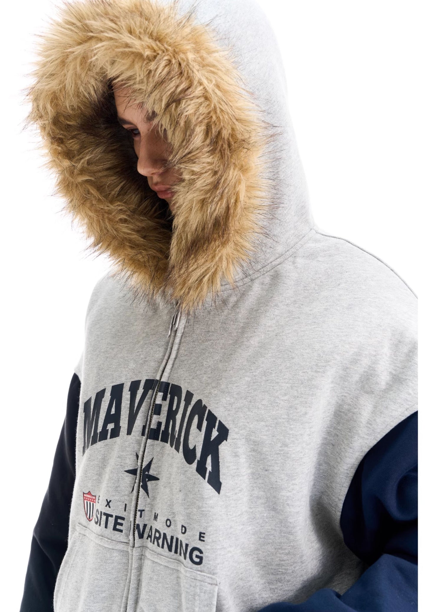 Fur Collar Print Cotton Jacket