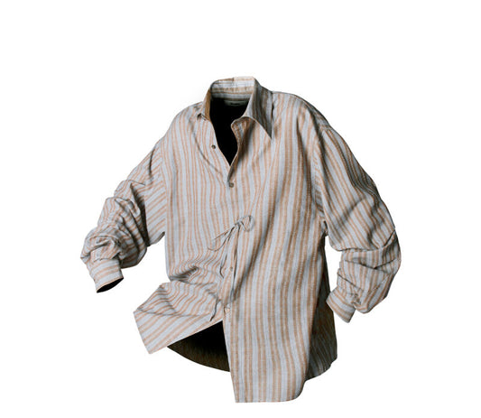 Striped Ribbon Asymmetric Placket Shirt