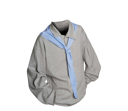 Knit Scarf Polo Shirt