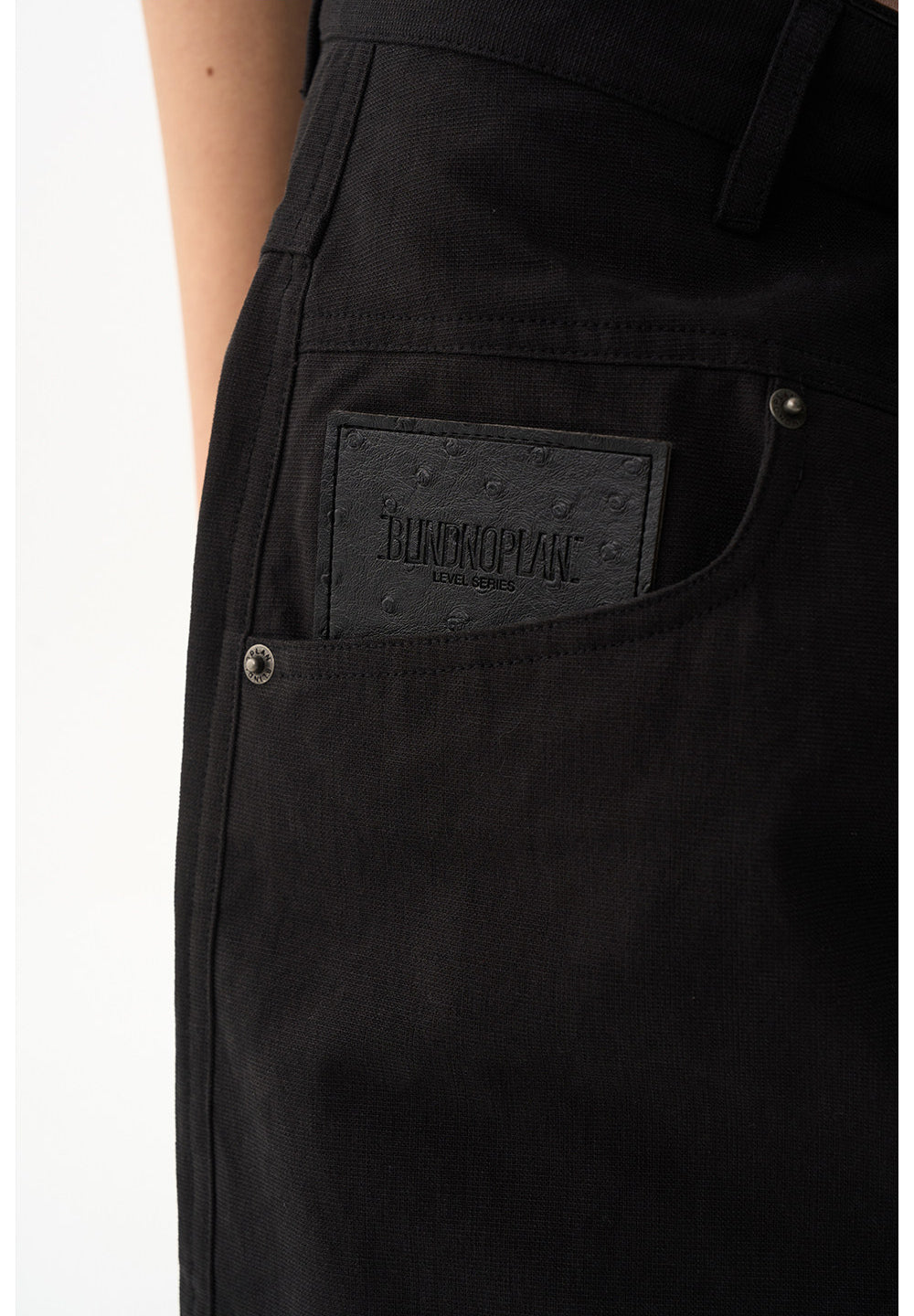 Straight-Leg Pants with Waist Patchwork