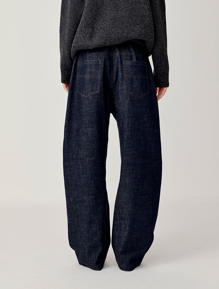 Double-Waist Loose Jeans