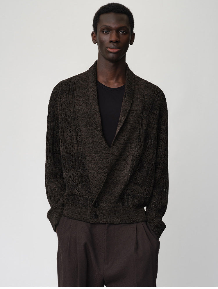 Openwork Knit Loose Cardigan
