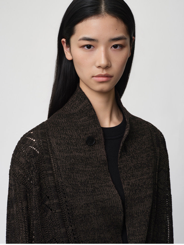 Openwork Knit Loose Cardigan
