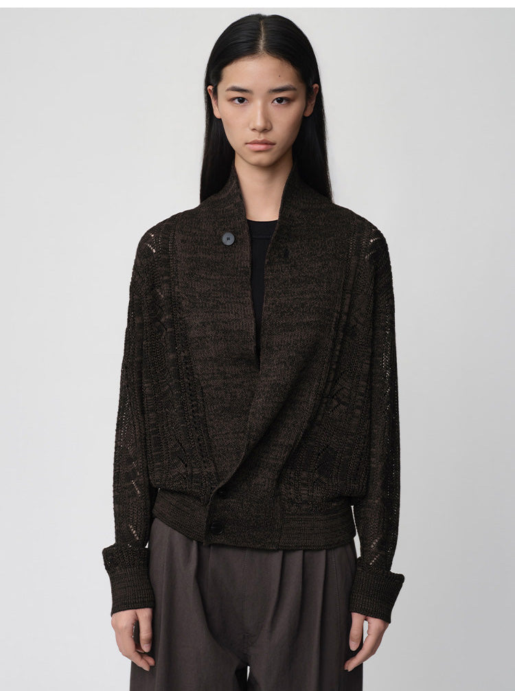 Openwork Knit Loose Cardigan