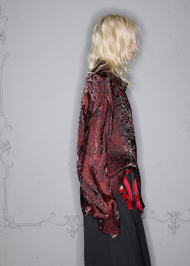 Glossy Leopard Print Shirt