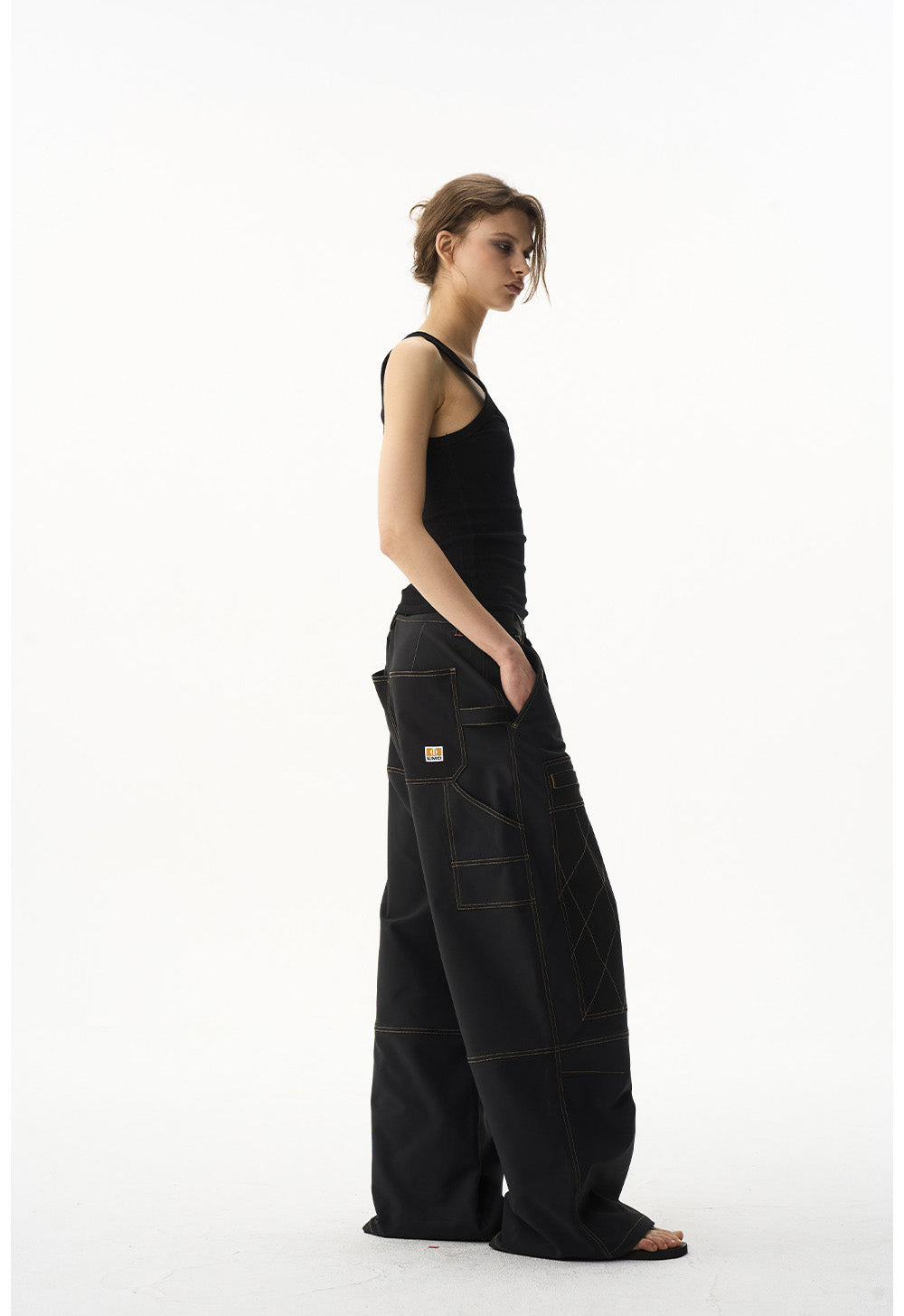 Color Block Quilted Casual Pants