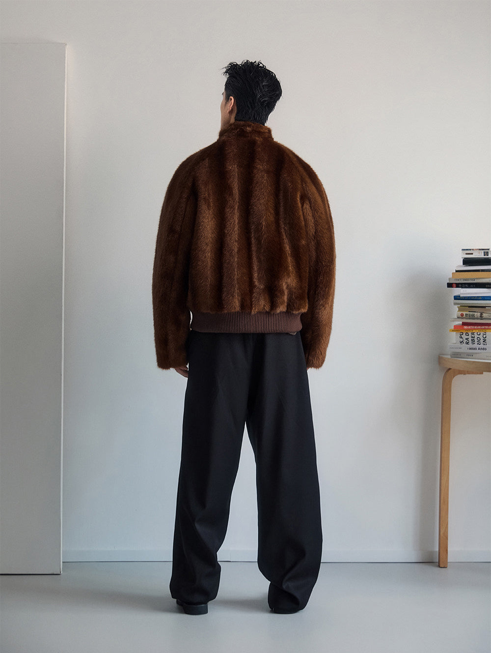 Double-Zipper Faux Fur Jacket