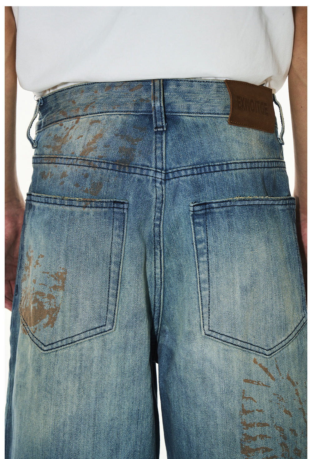 Footprint Denim Pants