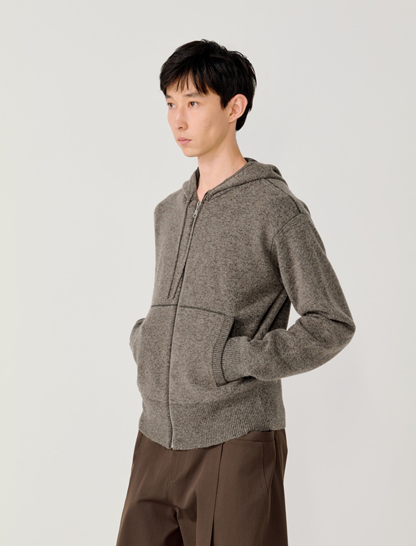 Hooded Zipper Cardigan