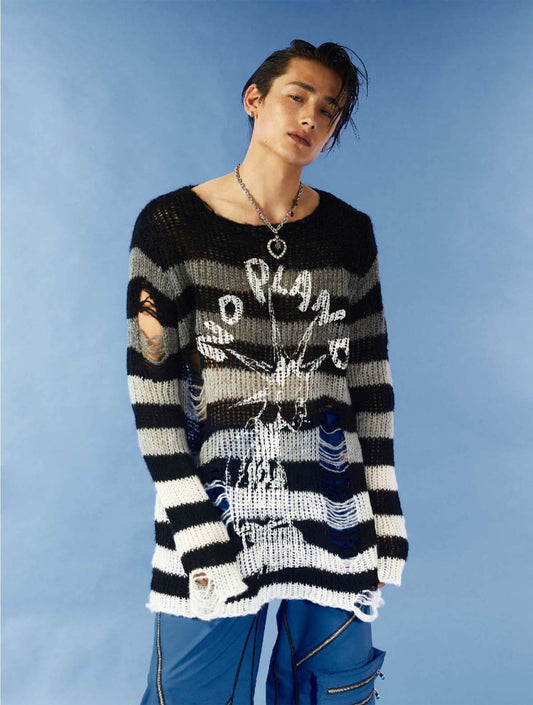 Punk Print Gradient Unisex Sweater