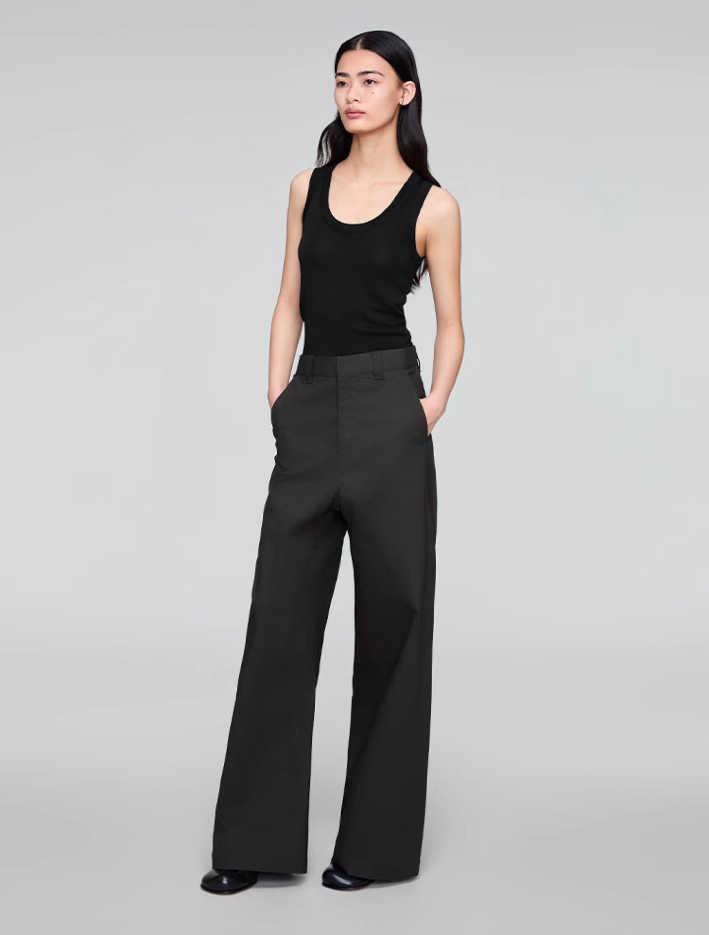 Wide Leg A-Line Casual Pants