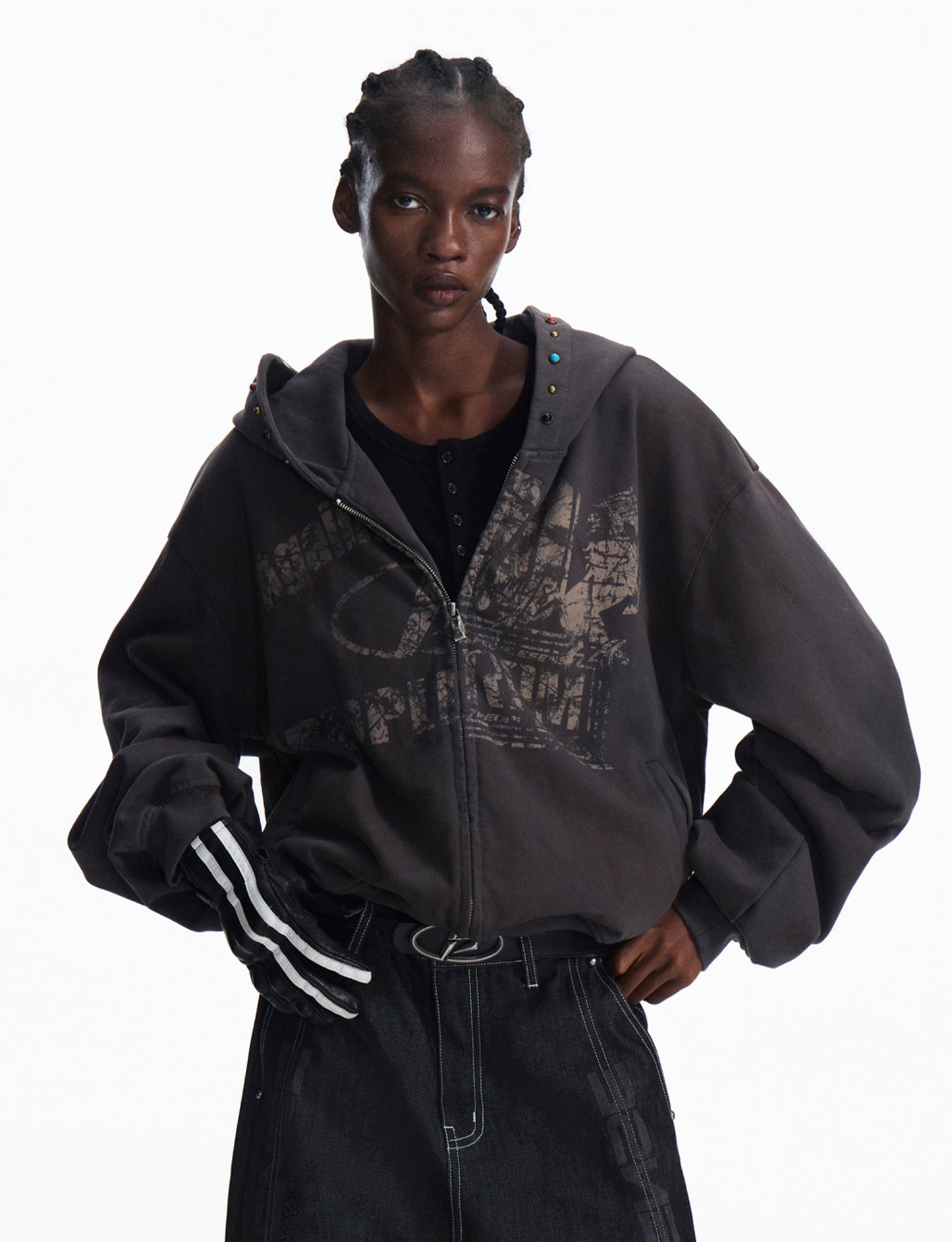 Zip-Up Hooded Sweatshirt