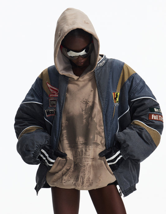 Multi-Color Stitch Padded Jacket