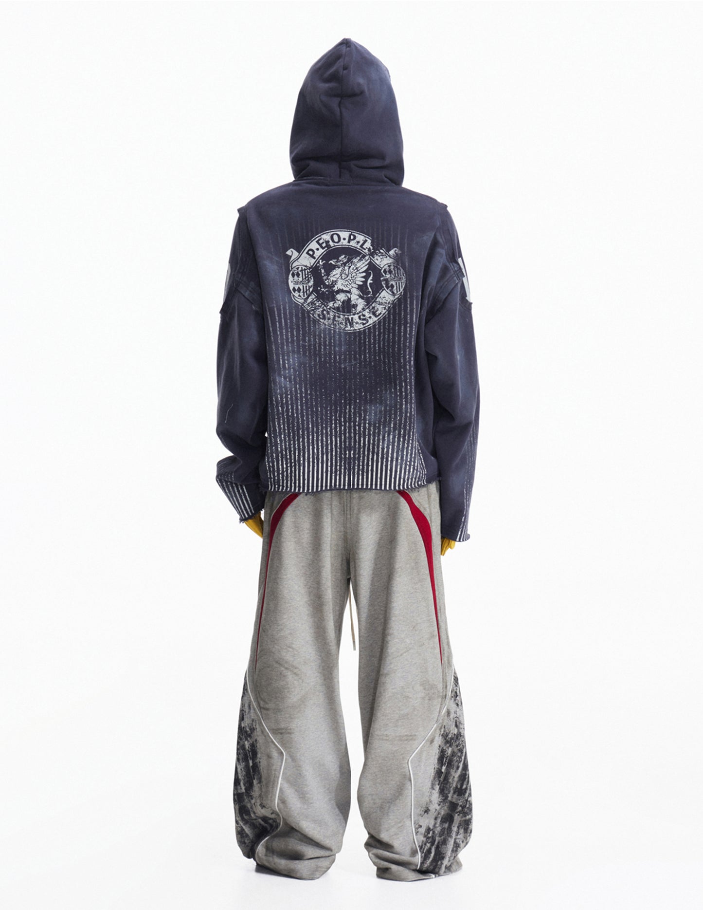 Distressed Hooded Sweatshirt