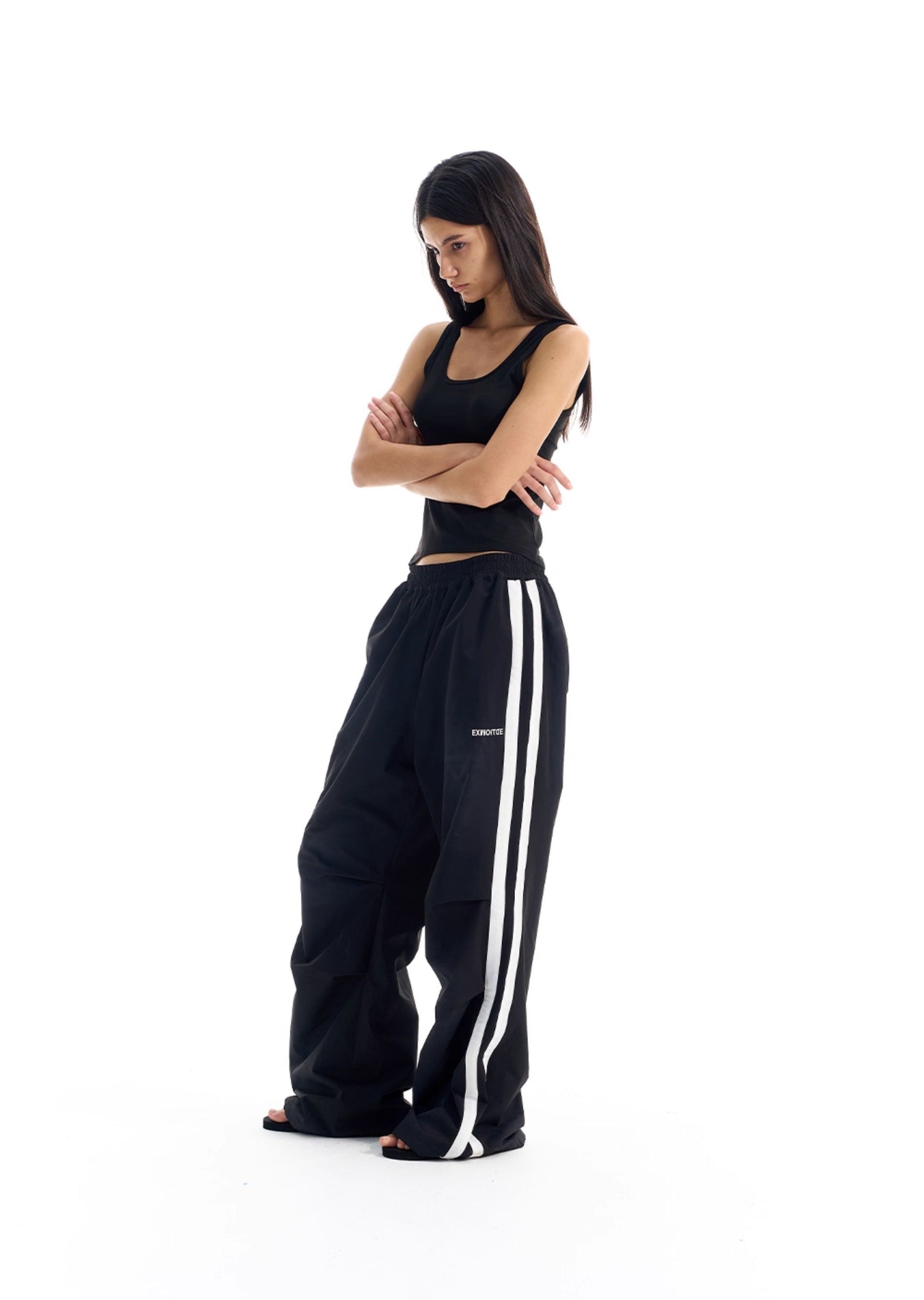 Damage Pleated Casual Pants