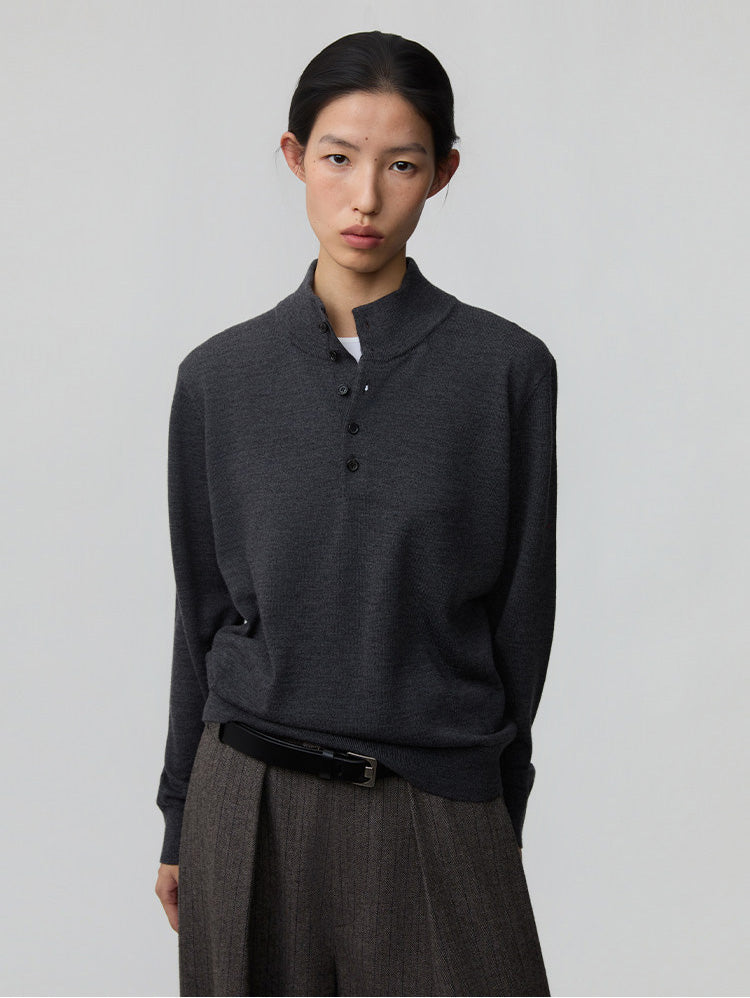 Button Placket Sweater