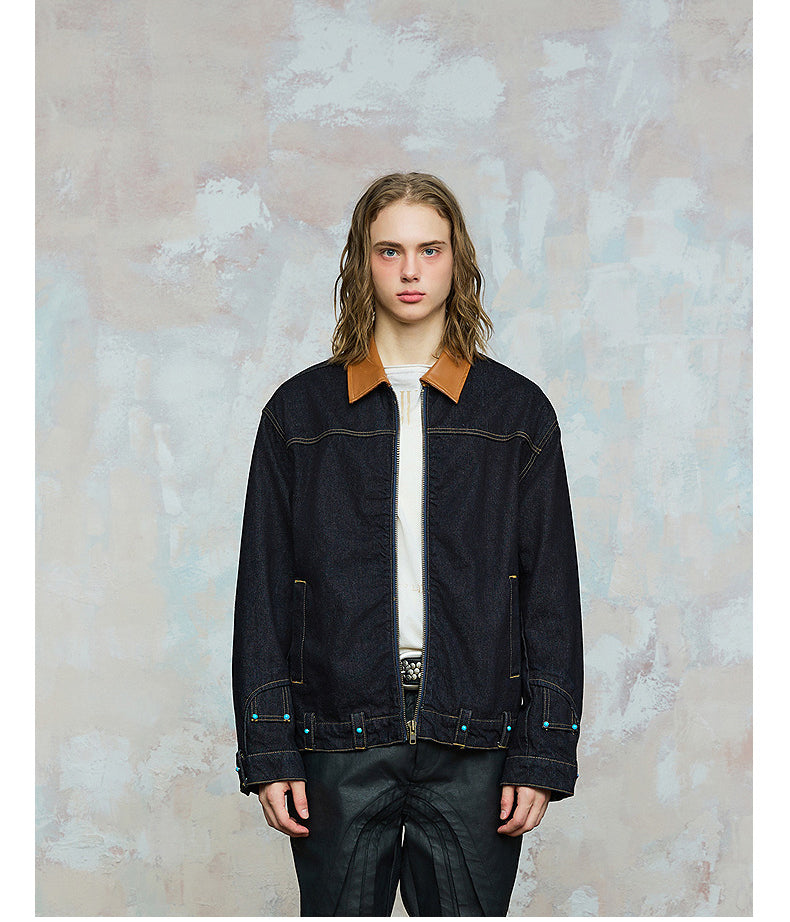 Contrast Lapel Denim Jacket
