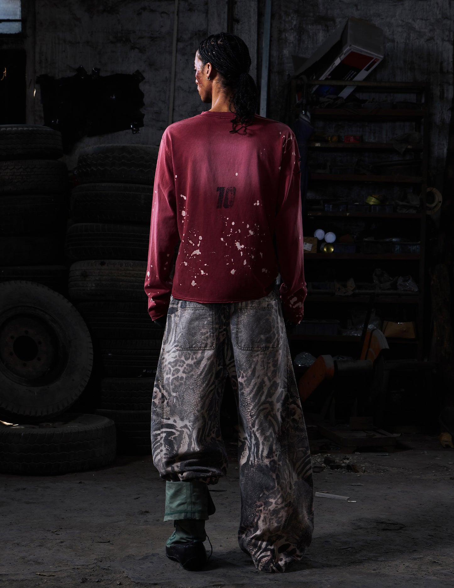 Print Gradient Jeans